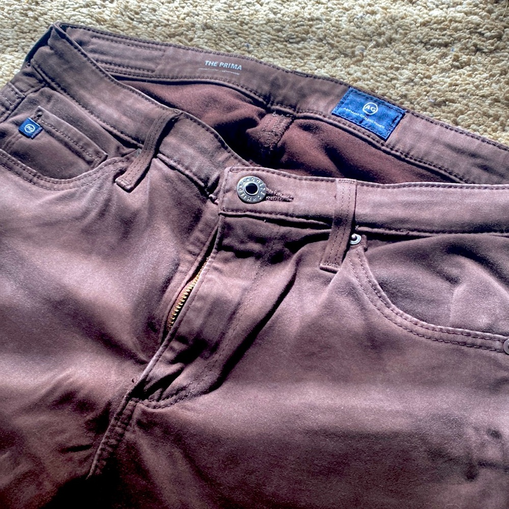 AG “the prima” mid rise cigarette denim brown size 26R